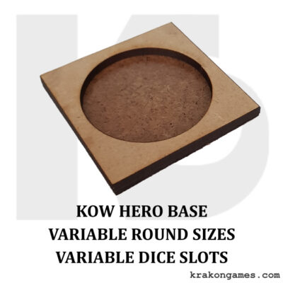KoWv4 Hero Base Template - 40mm square, Round Hole