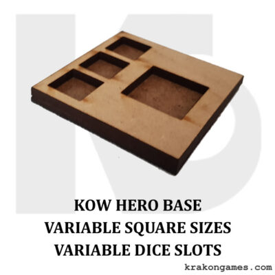 KoWv4 Hero Base Template - 40mm square, Square Hole